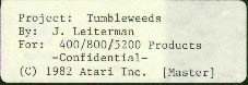 Tumbleweeds Label